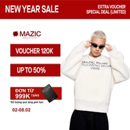 SK01 - "MAZIC" FUZZY KNIT SWEATER KNITTED SWEATSHIRT - WHITE