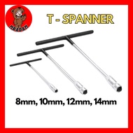 T SHAPE SPANNER - SIZE 8mm 10mm 12mm 14mm, SPANAR MOTOR, SPANAR T motorcycle tools helmet rider rxz 