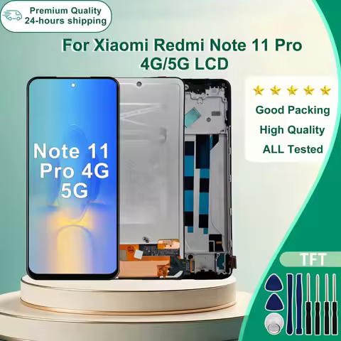 6.67" TFT For Xiaomi Redmi Note 11 Pro 4G LCD Touch Screen Digitizer For Redmi Note 11 Pro 5G Displa