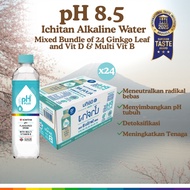 [Mixed Bundle of 24]  Vitamin D Ginkgo Leaf x12  & Multi Vit B x12 ICHITAN pH8.5 Flavored Alkaline W