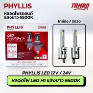 หลอดไฟ H1 LED (12V / 24V) 23W แสงขาว 6500K 1กล่อง/2ดวง PHYLLIS ติดตั้งง่าย เปลี่ยนแทนหลอดเดิมได้เลย