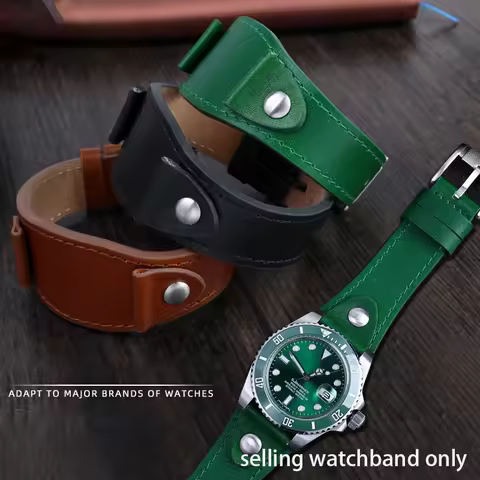 Wrist Lengthened Watchband for Fossil eiko Water Ghost Casio Cowhide Watch Strap Men's watch Strap 2