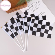 Trillionca 10Pcs  And White Square Hand Flag Racer Waving Flag Racing Flags Car Flag SG