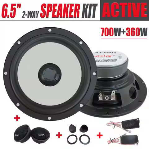 1 Pair 6.5in/16cm Mid-Woofer 700W with 1.5in/3.8cm Tweeter 360W 2-Way Crisp Audio Quality Audio Spea