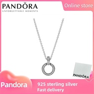 100% Sterling Silver S925 Pound Sterling Silver Necklace PANDORA [399487C01] Double Ring Pendant