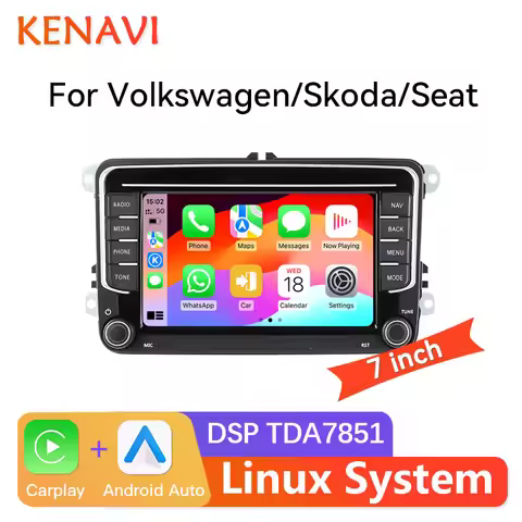 7" Car Radio For VW Volkswagen Passat B6 B7 Golf 5 6 Polo Seat Jetta Skoda AM FM RDS BT GPS Carplay 