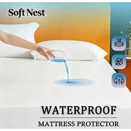 SOFT NEST 1600TC Waterproof  Bedsheet  Anti-Stain & Soft Bedsheet Single/ Super Single/Queen/King Si