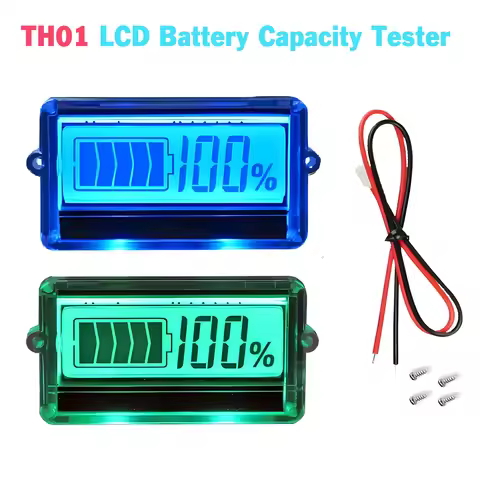 TH01 Remaining Battery Capacity Percentage Lithium 3-15S Lead Acid 12-48V LCD Battery Tester Monitor