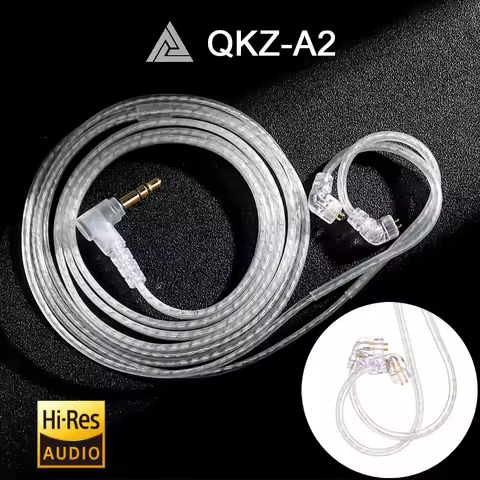 QKZ A2 Earphone Cable QDC Type 3.5mm HiFi Wired Headphone Replacement Upgraded Plated Cord for KZ ED