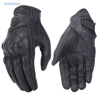 Initiation Retro Real Leather Motorcycle Gloves Waterproof Motocross