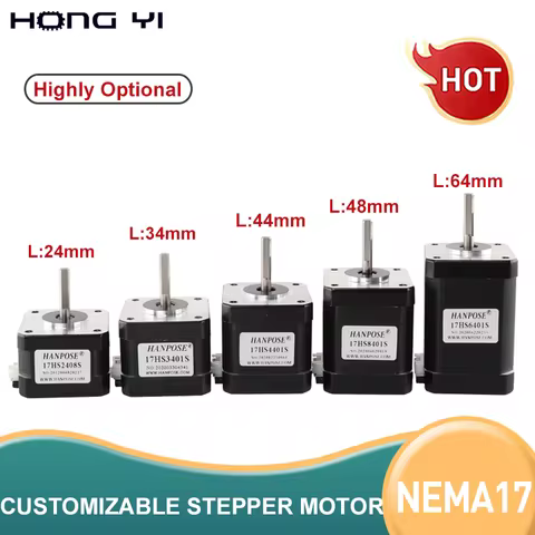 HANPOSE Nema17 stepper motor, torque 78 oz-in (52 N-cm), current 1.8 A. Models 17HS8401 17HS 2408 17