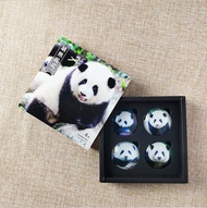 Cute Panda Flower Glass Magnet Fridge Sticker Photo Realistic Magnetic Tile Gift Box Set Sichuan Che