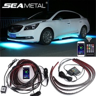 Car Underglow Neon Accent Strip Light Kit 8 Color Sound Active Function APPRemote Control 4pcs LED Underbody System Light Strip