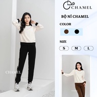 CHAMEL women's fleece set, autumn and winter set made of thick, non-ruffled wool, active sporty form