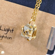 黃鐵礦原礦項鍊 藝術銅線手工纏繞 不鏽鋼鍊