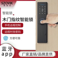 Electronic Lock Graffiti Smart Lock Fingerprint Unlock Grip One Wooden Door Lock Open Anti-theft Doo