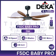 DEKA F5DC BABY PRO 46 Inch 5 Blades 10 Speed DC Motor With Remote Control DEKA Ceiling Fan Kipas Sil