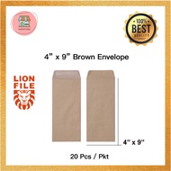 4”x9” Brown Envelope-20 Pcs/Pkt