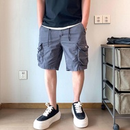 Summer Casual Cotton Workwear Shorts Mens Trendy American Retro below Knee Five-Quarter Length Strai