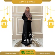 Abaya Ghifara -  Abaya Basic Polos Hitam by Ghifara - Abaya Arab Saudi Turkey Turki Bahan Jetblack Premium Super Adem