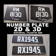 CUSTOM NUMBER PLATE 2D & 3D / Nombor plat motor 2D dan 3D.