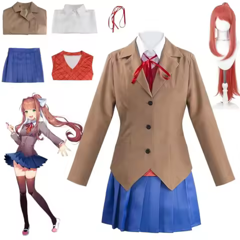 Anime Monika Cosplay Costumes Sayori Yuri Natsuki Halloween Costumes for Women Dress Vestido Clothin