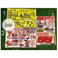 Sticker Rossi46/Honda93/Bossku55 Y15/RS150/LC135/NVX155 29cmx19 1pcs