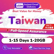 Taiwan eSIM Pro 1-15Days 3-20GB 5G/4G Data | Instant 24h Email Delivery | High Speed Travel Data Tai