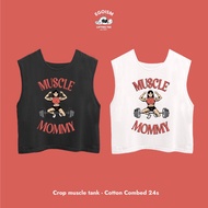 Muscle Mommy - woman gym crop tank gym crop top muscle tank crop oversize crop fit - EGOISM