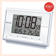 Seiko Clock (Seiko Clock) Alarm Clock Mantel Clock Radio Digital Calendar Temperature Humidity White Pearl 85×120×48mm BC419S