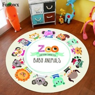 Fonowx Kids Room Area Rug Non Slip Cartoon Circle Rug Floor Mat Toddler Crawling Play Mat Decoration
