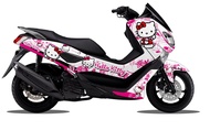 Decal Nmax Full Body Stiker Full Body Motor N max 155  Old / New - hello Kitty Hitam Putih Pink