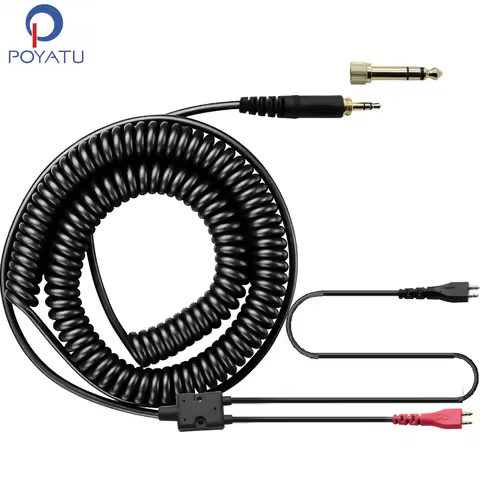 Poyatu Spring Relief Coiled Headphone Cables for Sennheiser HD25 HD25-1 HD25-1 II HD25-C HD25-13 HD 