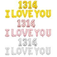 16" [1314 I LOVE U] Balloon Party Decoration Number Foil Balloon Party Balloon