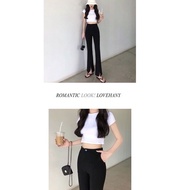 High-waisted flared pants, office-style flared pants