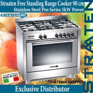 Straaten 90cm Free Standing Cooker ST95VEFX-5PRO 5 Burners Electric Oven Stainless Steel