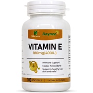 Vitamin E Soft Capsules 400 International Unit (180mg), Vegan, Non-Genetic, 100ml |Easy to Swallow, 