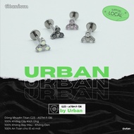 [SOLD BY PCS][CASE] TITAN Earrings G23 Unisex 3-Petal Flower Personality Stainless Steel No Itching 