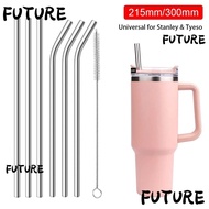 HL-FUTU 1Pcs Cup Straw, Straight Bent 6mm 8mm Stainless Steel Straws, Reusable Silver Drinking Replacement Straw for  30oz 40oz Tyeso Cup
