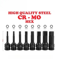 [Hex] CR-MO Driver Impact Bit Socket Set for Torque Spanner Ratchet Socket Wrench