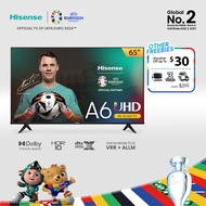 Hisense A6K Smart TV 65 inch | 4K UHD | Direct Full Array | AI Adaptive | Dolby Vision | VRR + ALLM | Game Mode