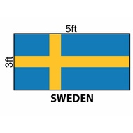 Sweden Flag 3x5ft, Bendera Sweden 3x5ft, Polyester