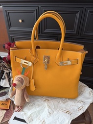 愛馬仕 Hermes Birkin 30 太陽黃 淡金扣 Epsom 皮 內拼色 square P