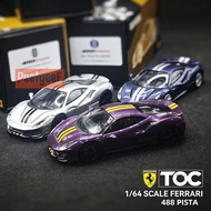 TOC 1/64 Ferrari 488 PISTA Diecast car Car Model Simulation Alloy Diecast Car Children and Boys Coll
