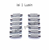 Kait ulir stainles model putar perlusin / pengait gelang / pengait kalung