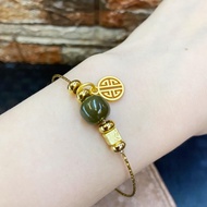 hetian jade Thailand gold lucky Charm bangle