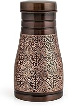 Pure Copper Water Bottle for Drinking Water - Bedside Water Carafe - Copper Vessel for Sports and Yoga - Copper Gifts for Anniversary - 34 Oz