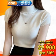 Zahaqueen ~ TURTLENECK CARENINA RIB premium / women's knitted top women's imported knitted top women