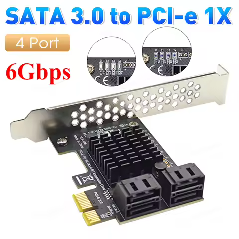 1/2Pcs 4 Port SATA III PCIe Card 6Gbps SATA to PCI-e X1/4/8/16 Express Adapter Converter with Bracke