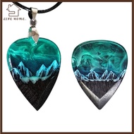 YELGIRL Resin Guitar Pick, Retro Resin Guitar Pick Necklace, Creative Heart Necklace Presents Handma